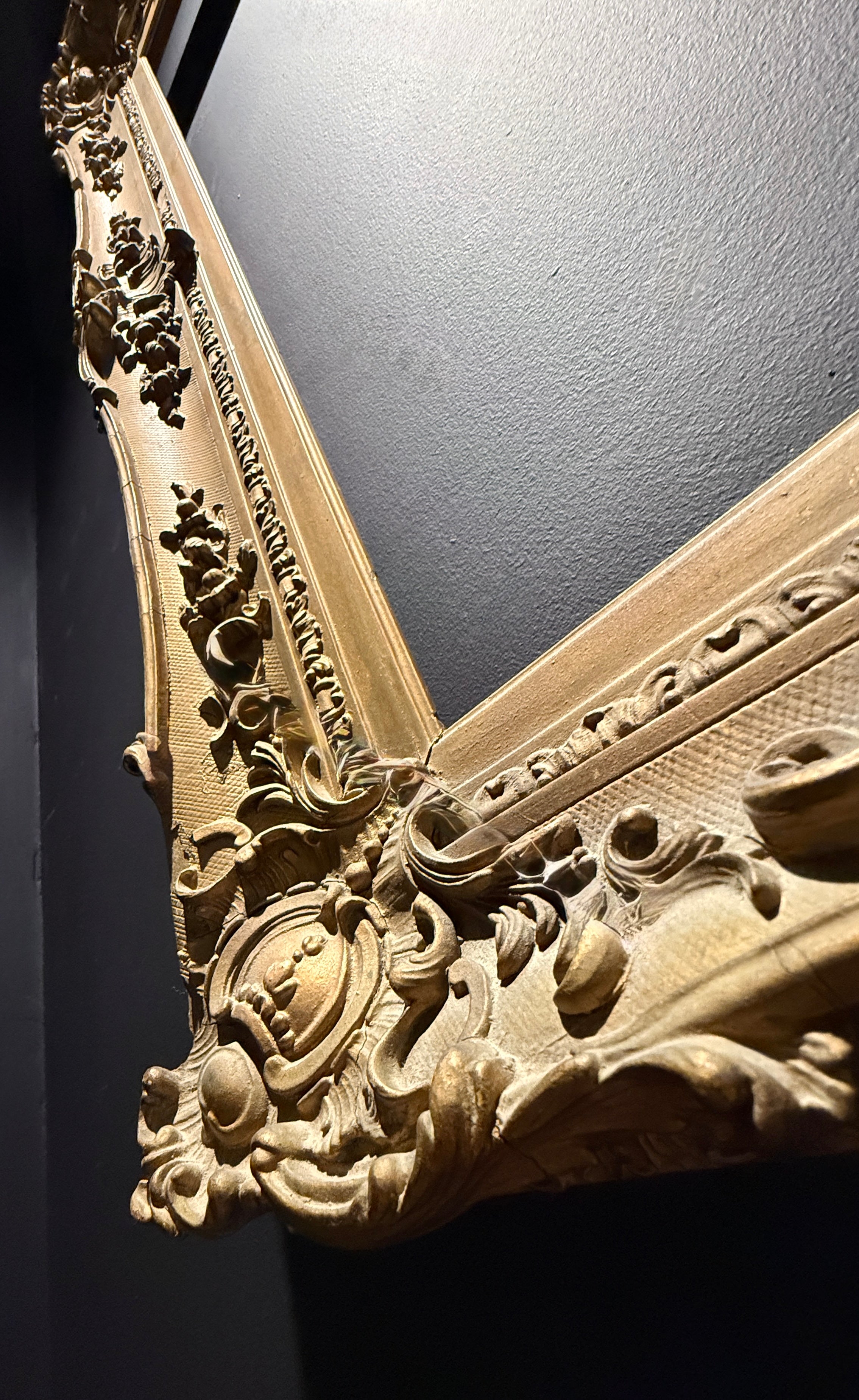 Antique Baroque Gilt Picture Frame  |  Large Ornate  |   Muted Gold Shabby Chic (96.5 x 84cm)