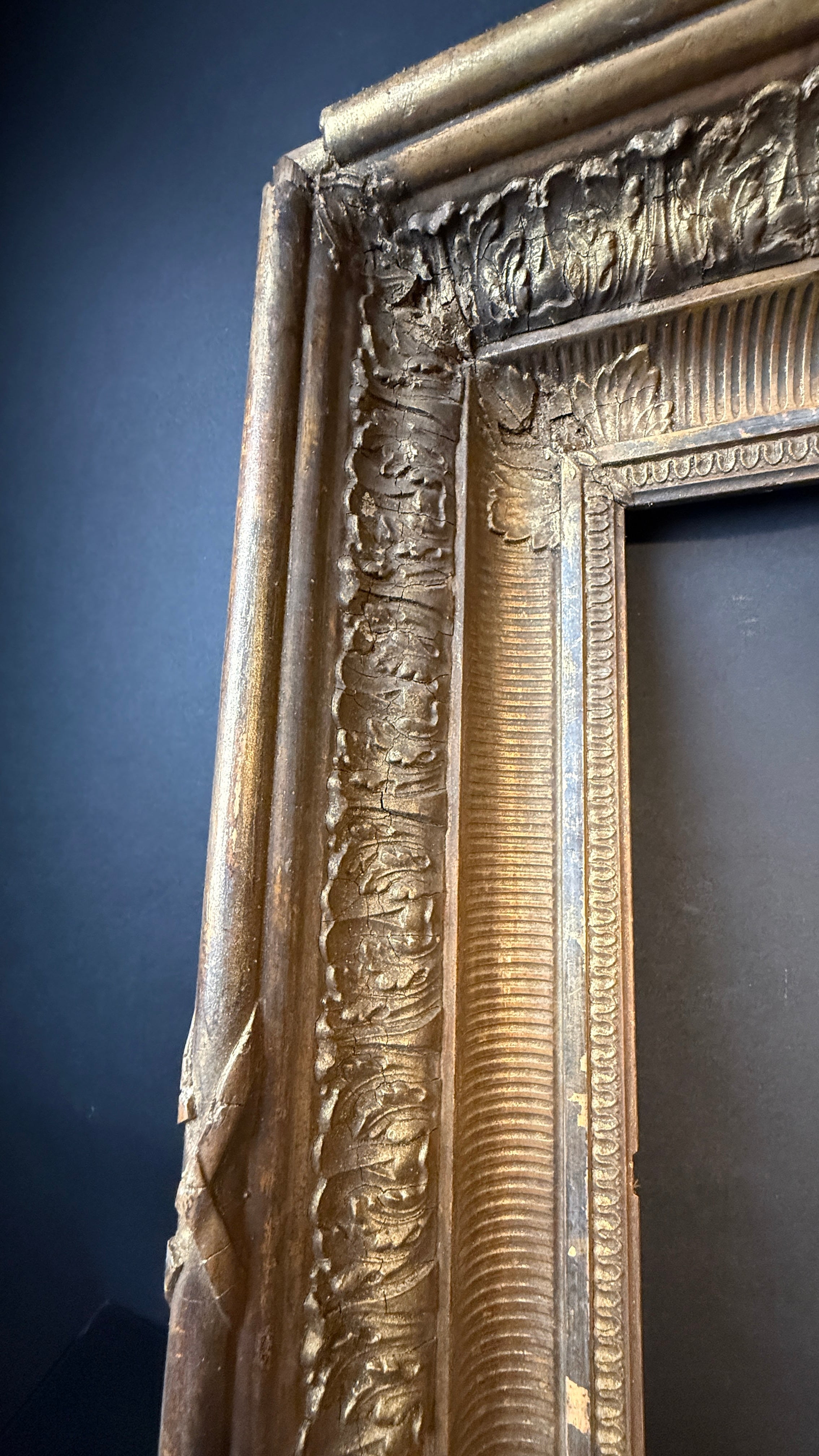 Large Shabby Antique Gilt Picture Frame – Deep Set Ornate Wood Picture Frame 67cm x 57cm