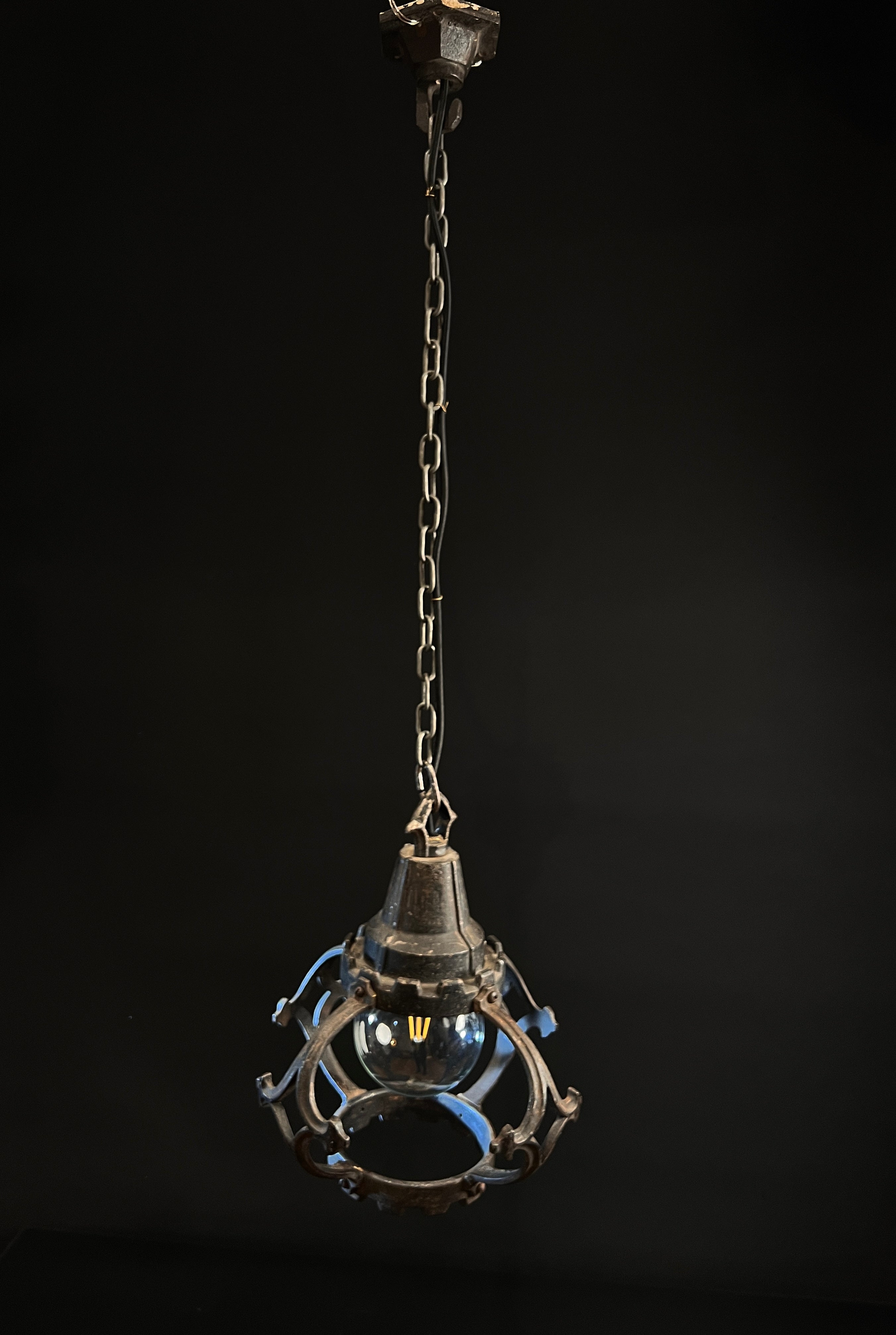 Antique Wrought Iron Pendant Light | Gothic Style | Antique Hanging Light | Rustic Decor