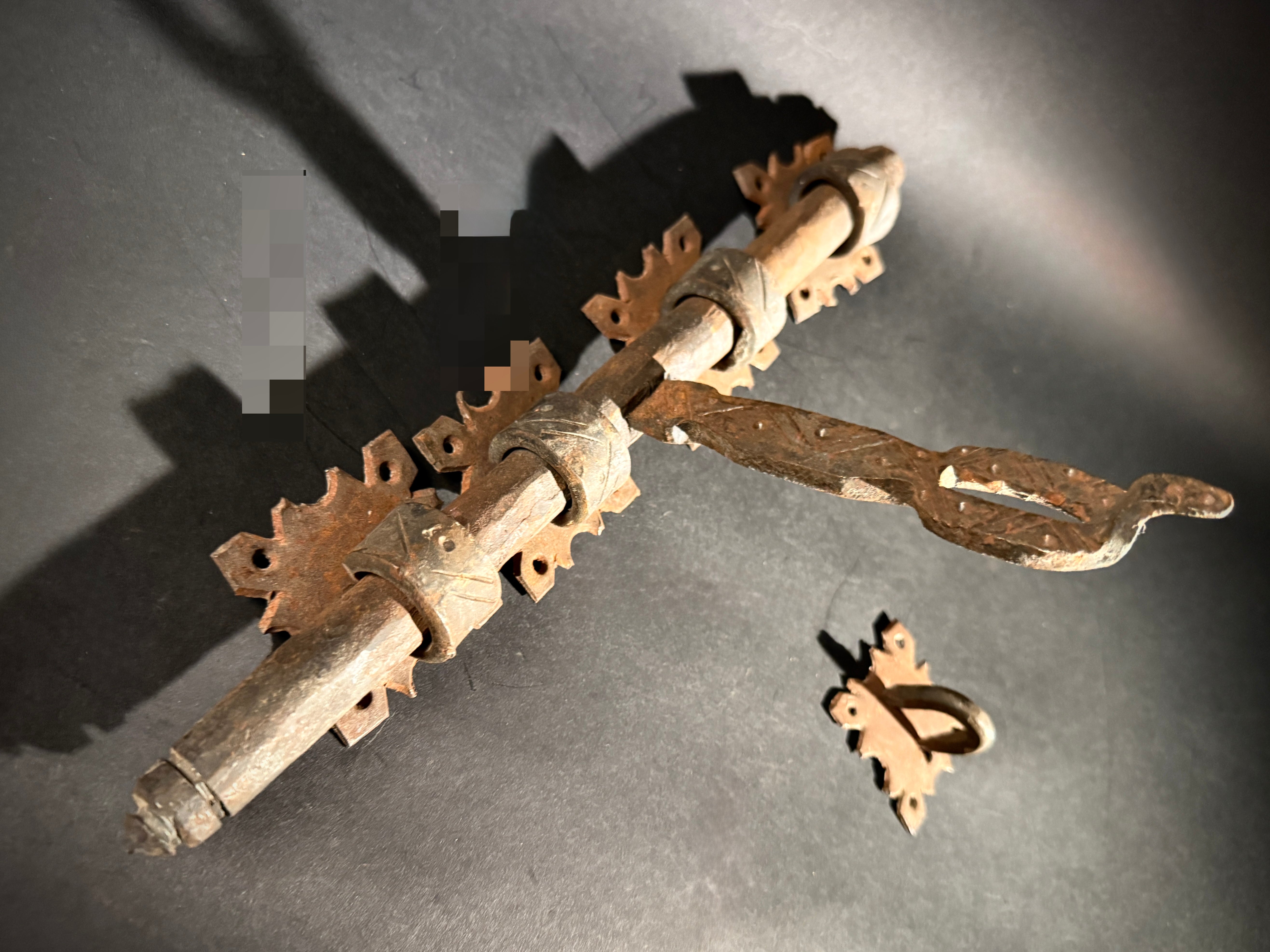Moroccan Hand-Forged Door Bolt – Zekrhoum Kadim Iron Latch  |   Pre-Drilled Holes, Rustic Hardware