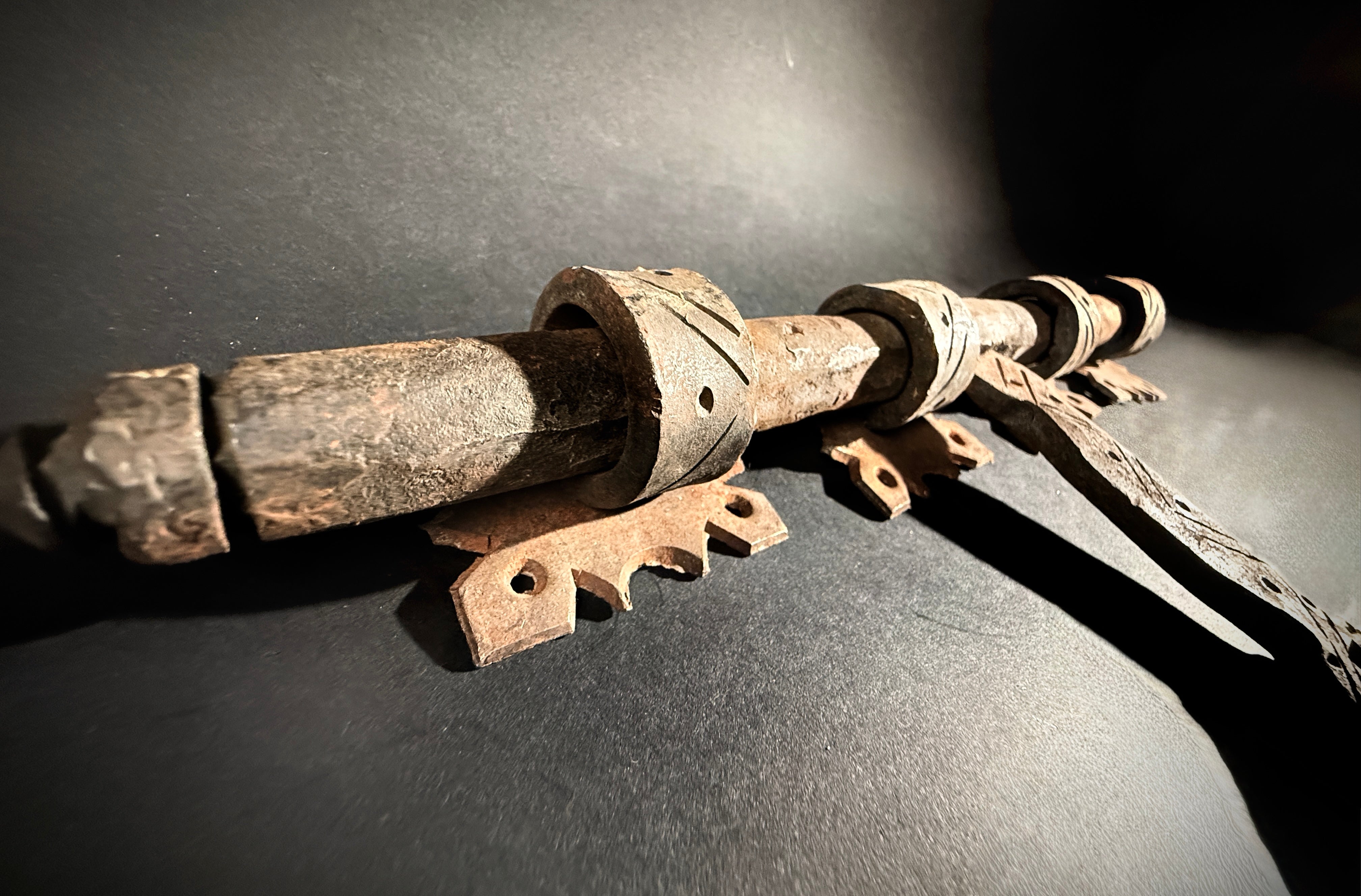 Moroccan Hand-Forged Door Bolt – Zekrhoum Kadim Iron Latch  |   Pre-Drilled Holes, Rustic Hardware