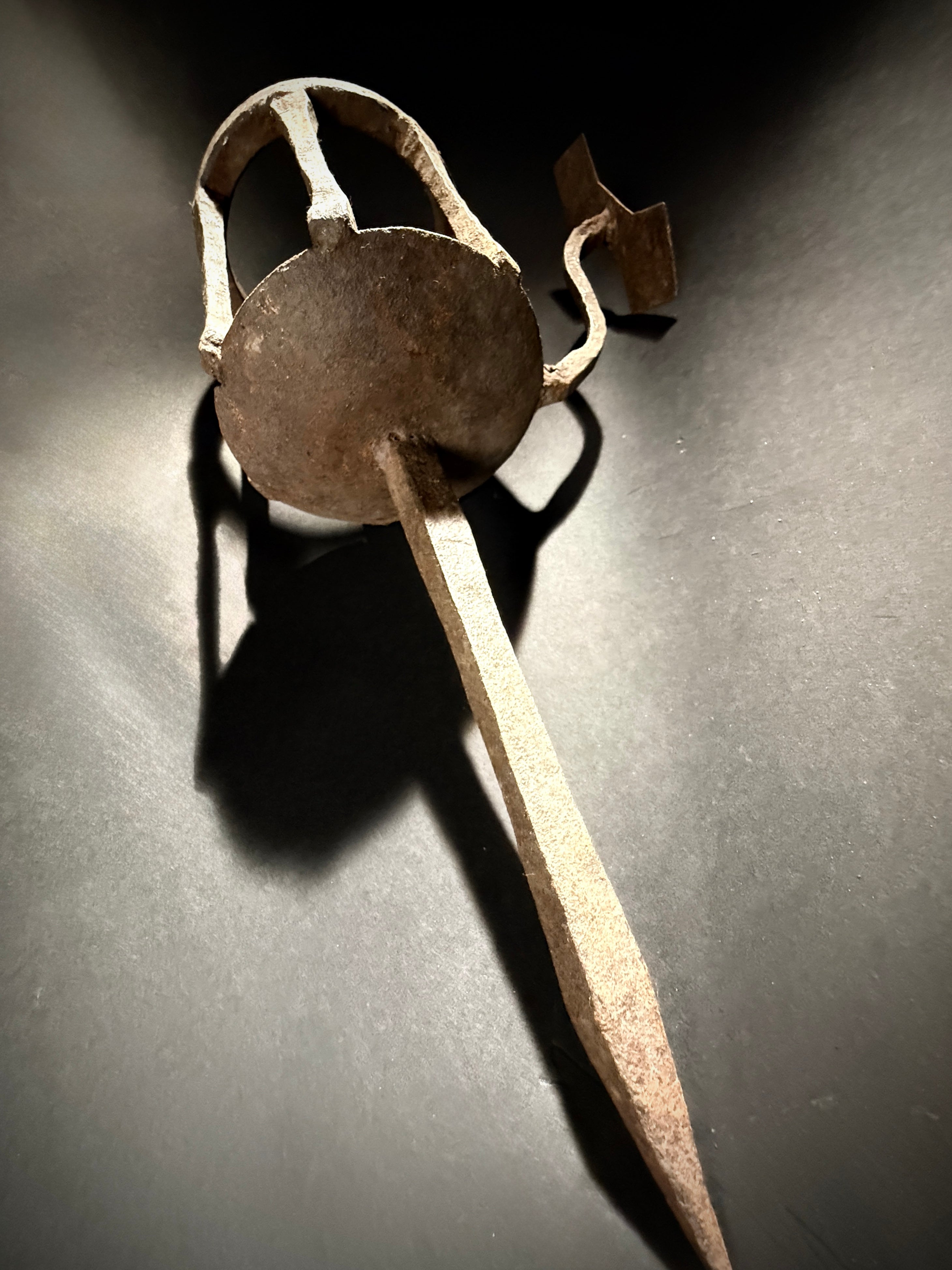 Hand-Forged Medieval Wrought Iron Candle Wall Sconce – Torch Lantern 44cm, Pre-Drilled Mount