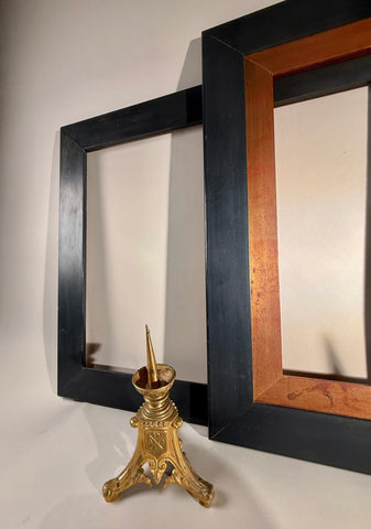 Pair Large Antique Wood Picture Frame | Black Classic Finish | 66x45.5cm