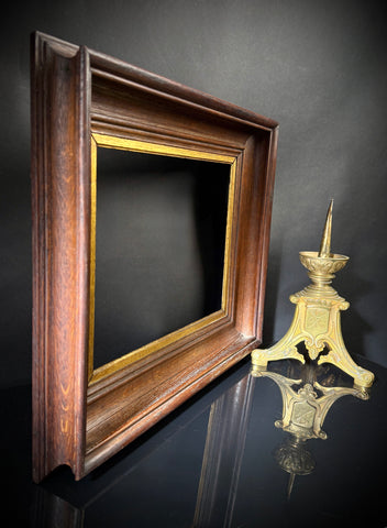 Vintage Wooden Picture Frames  |  Set of 2  |  Deep Set Gilt Trim