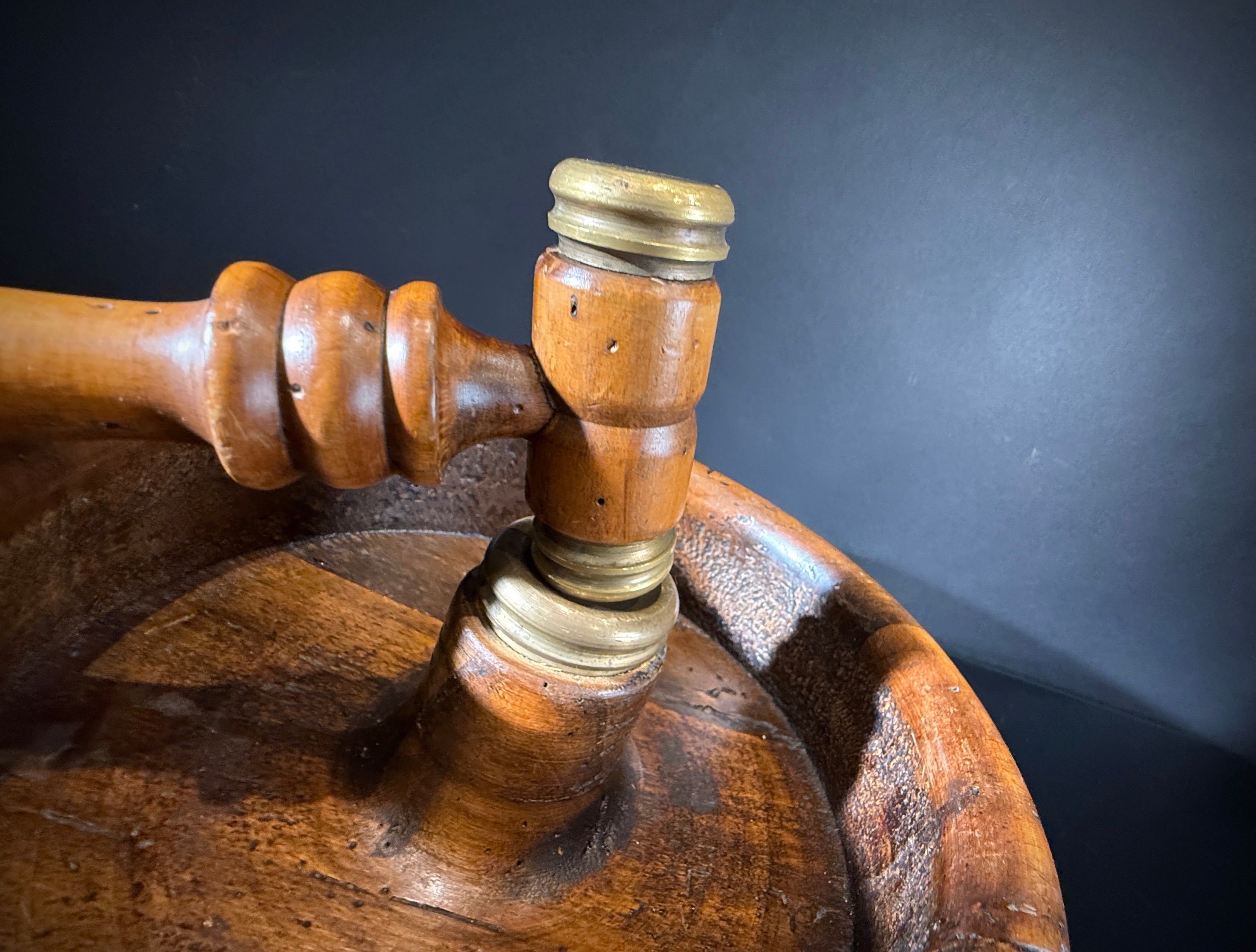 Antique Wooden Walnut Breaker with Ribbed Circular Holder & Brass-Mounted Gavel – Vintage  Nut Cracker - Gavel