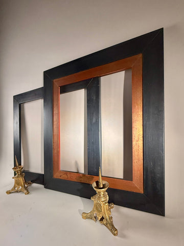 Pair Large Antique Wood Picture Frame | Black Classic Finish | 66x45.5cm