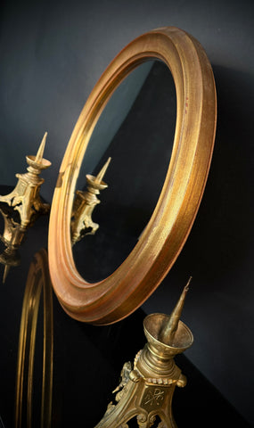 Large (80cm) Vintage Classic Gilt Oval Mirror