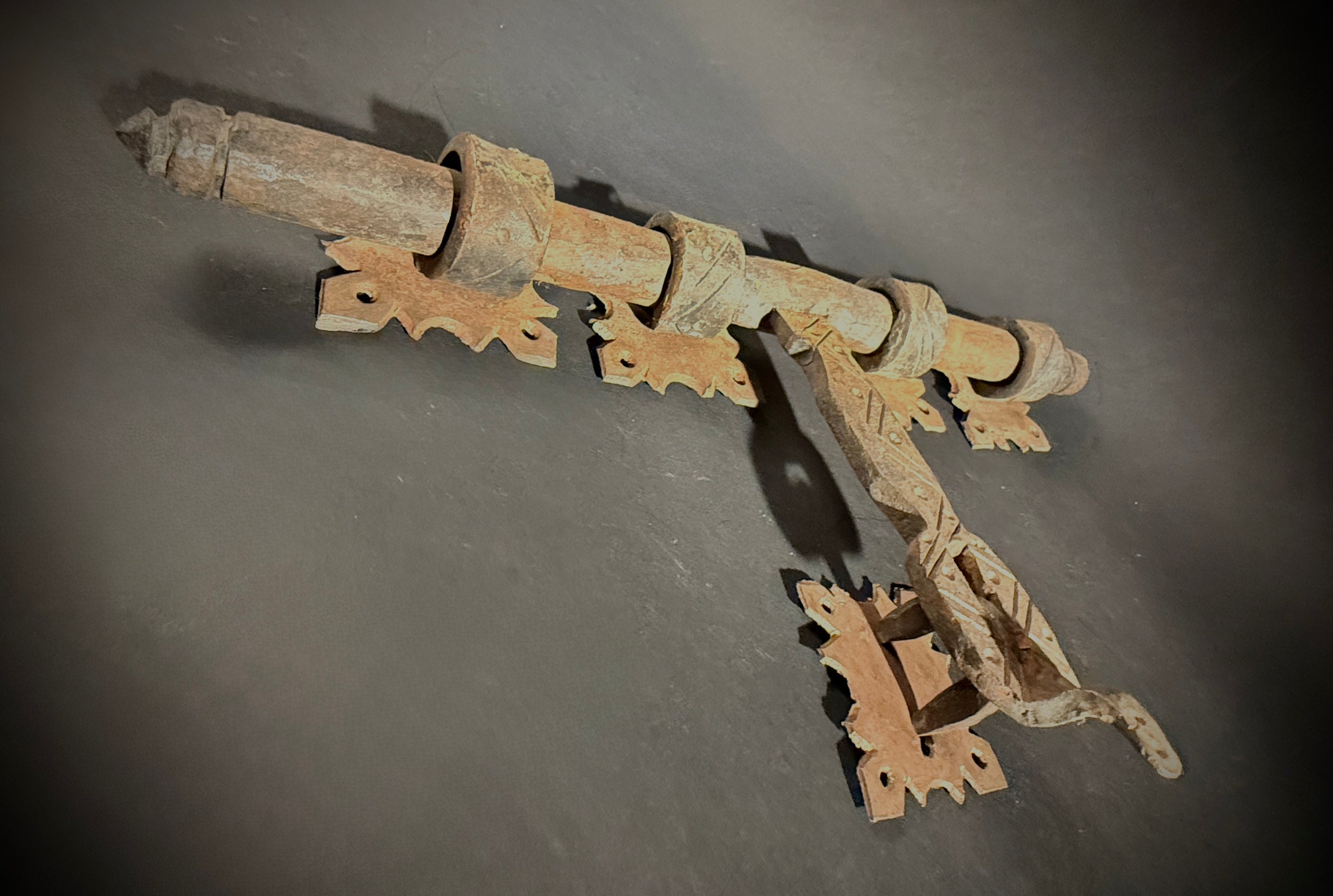 Moroccan Hand-Forged Door Bolt – Zekrhoum Kadim Iron Latch  |   Pre-Drilled Holes, Rustic Hardware