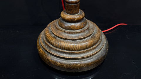 Antique Wood Floor Lamp | Barley Twist Stem, Stepped Base (100cm)