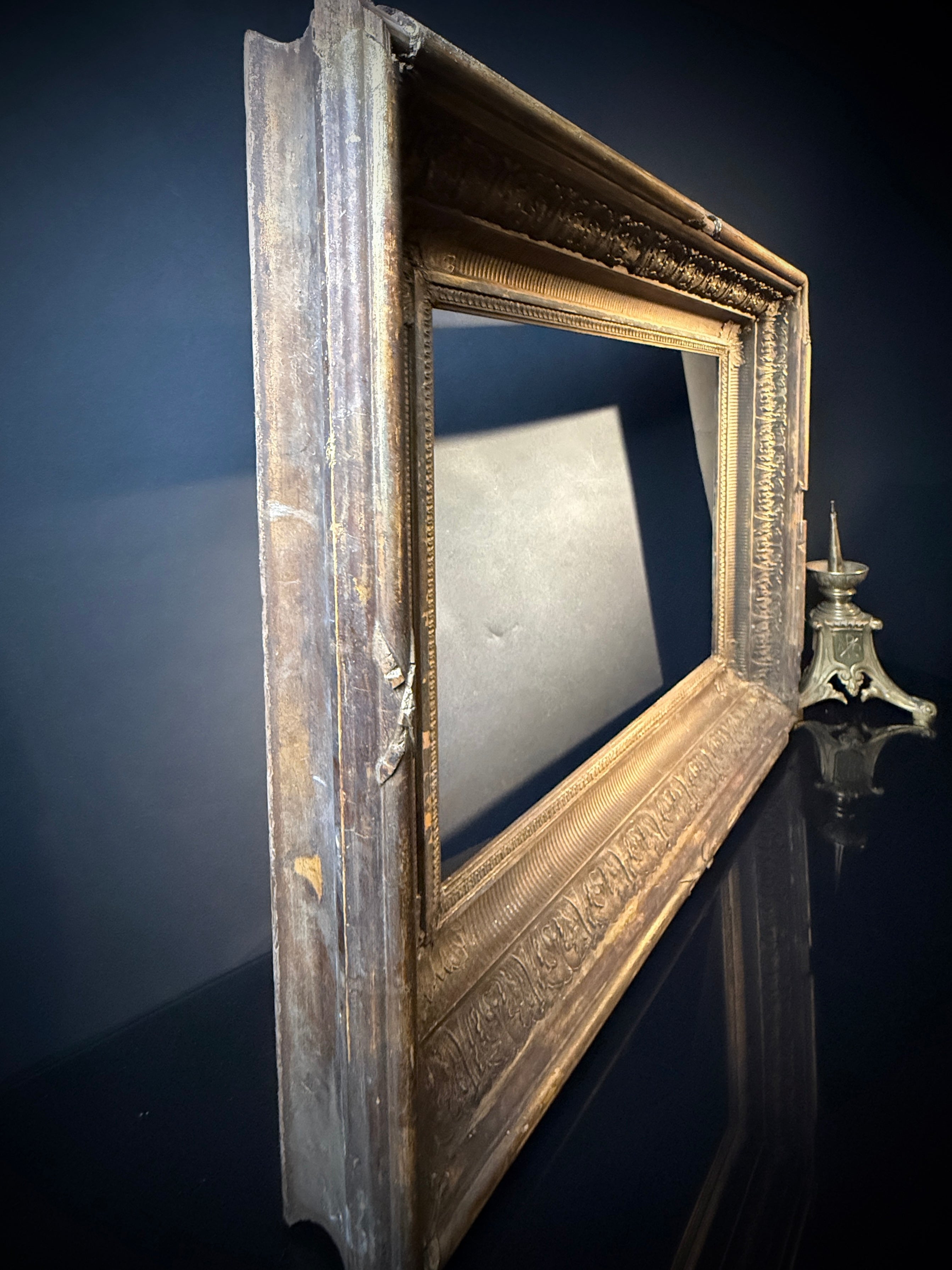 Large Shabby Antique Gilt Picture Frame – Deep Set Ornate Wood Picture Frame 67cm x 57cm