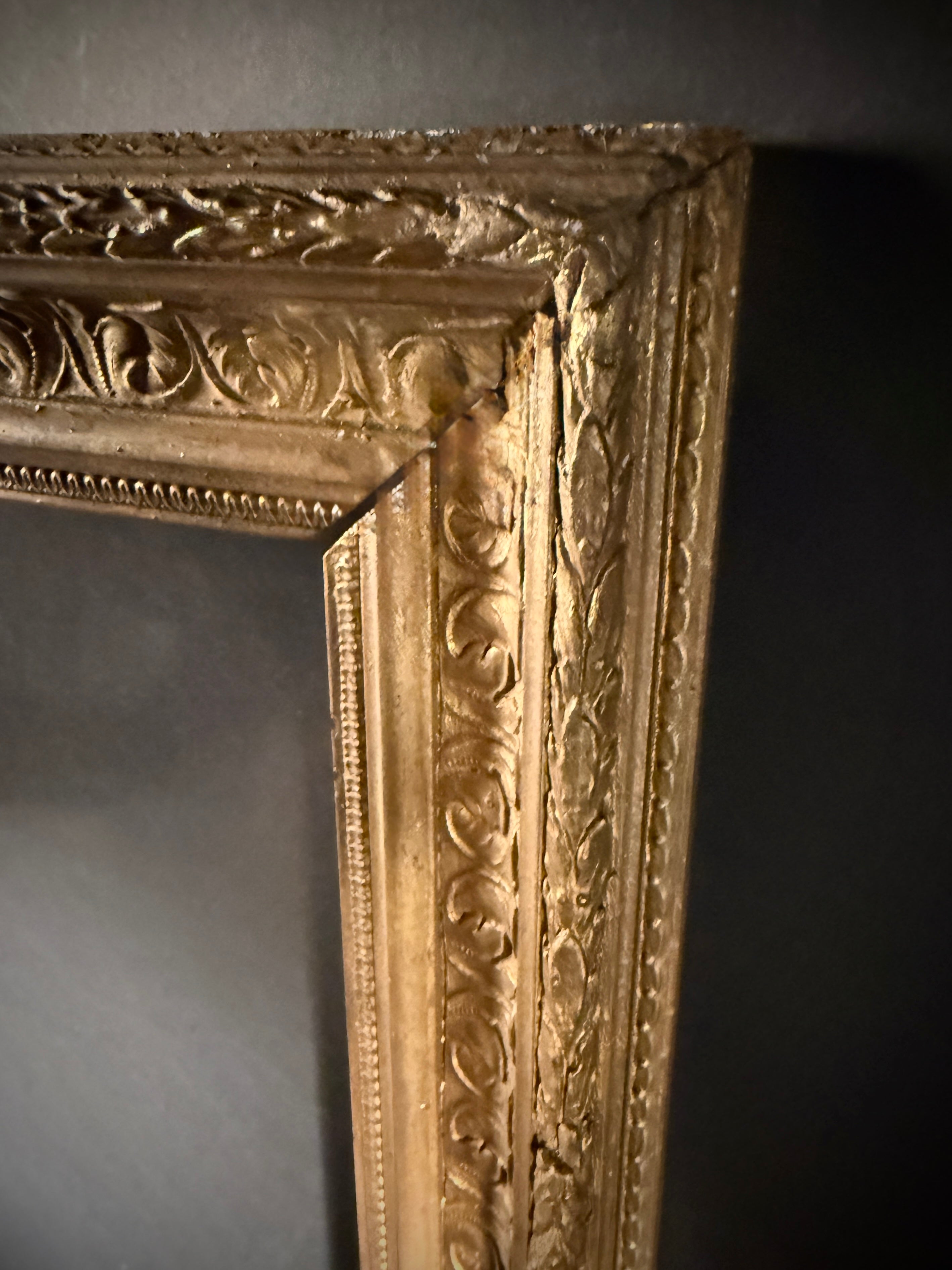 Large Ornate Antique Picture Frame | Gilt Finish | Solid Wood |. 93x68cm