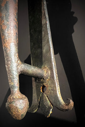 Pair of Large Weighty Antique Iron Wall Sconces | Torchere -Style  | Large