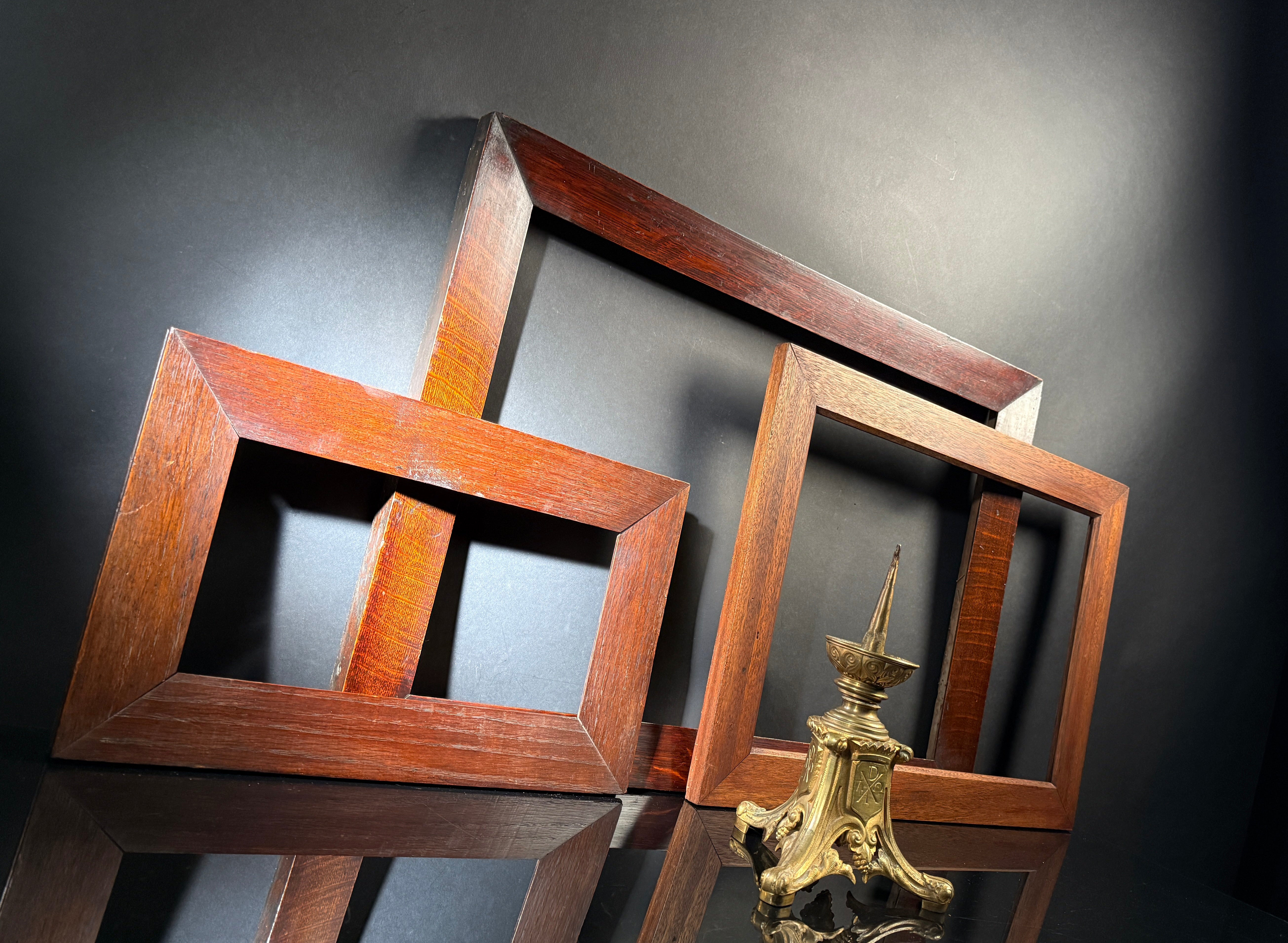 Set of x3 Hardwood Antique Picture frames