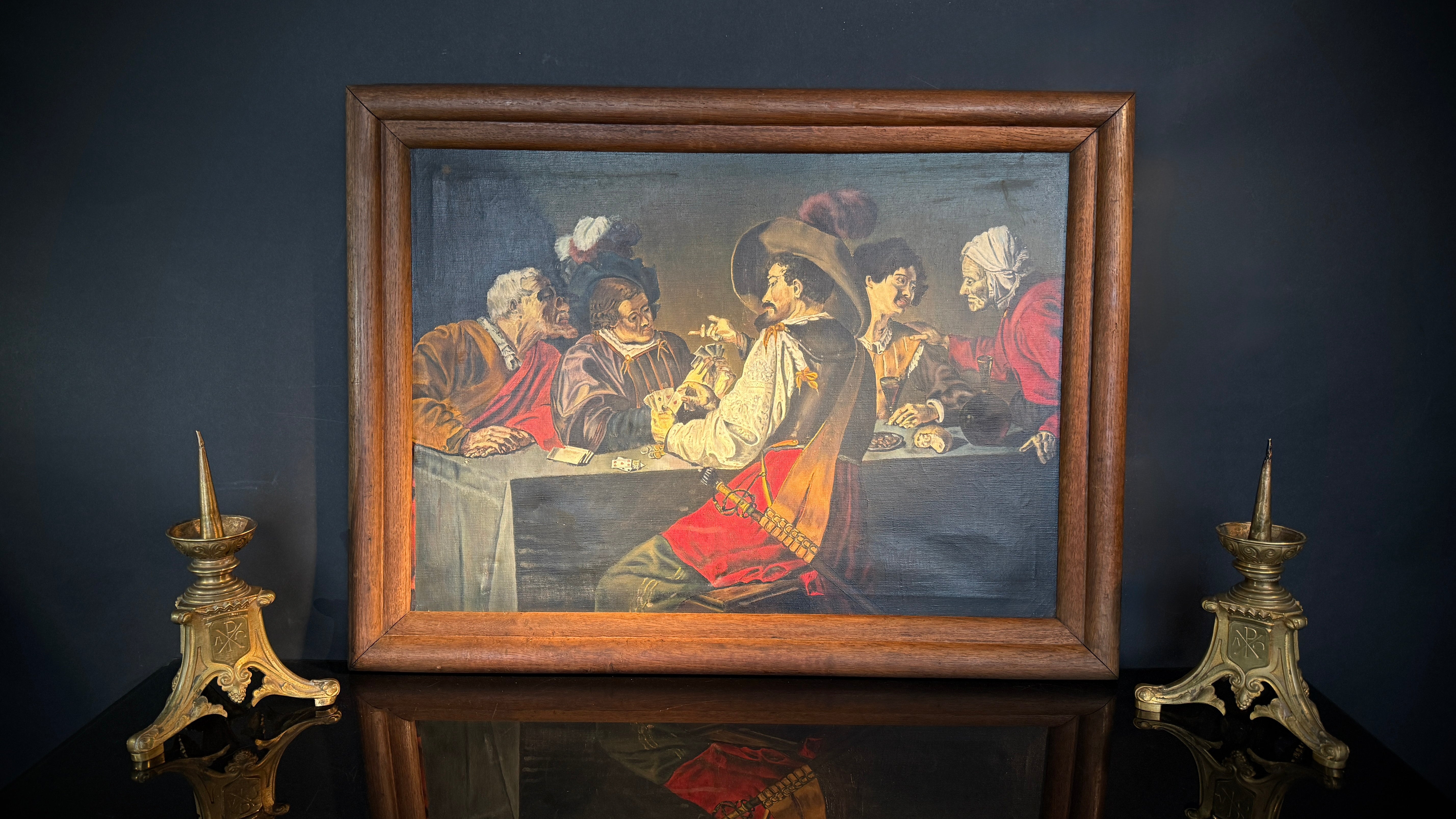 Vintage Rombout Reproduction Oil Painting | On Canvas | The Card Players,