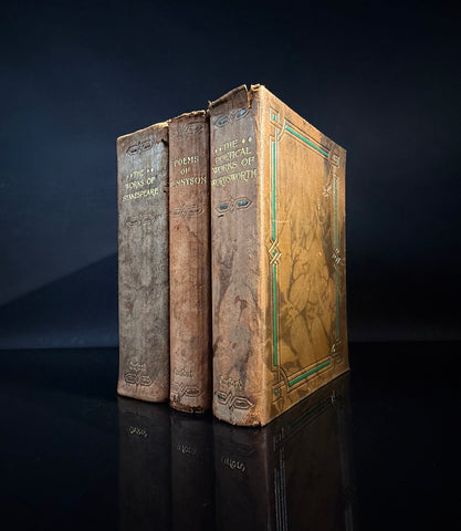 Oxford Leather-Bound Poetry Trio – Shakespeare, Wordsworth & Tennyson, 1922–1923