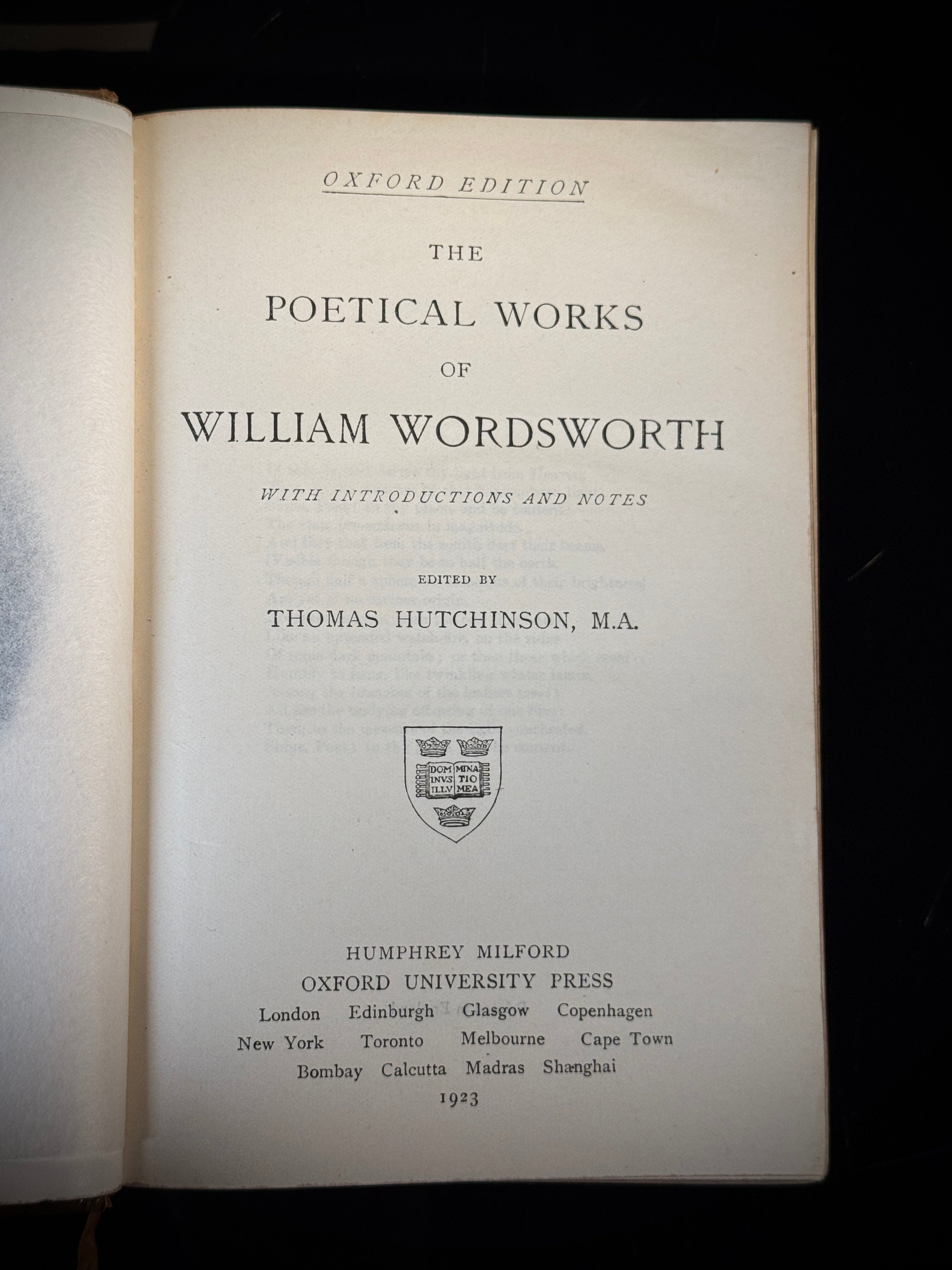 Oxford Leather-Bound Poetry Trio – Shakespeare, Wordsworth & Tennyson, 1922–1923