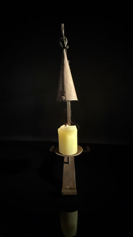 Wrought Iron Drop Snuffer Candle Holder – Lever Gravity Extinguisher, Antique Rustic Centerpiece