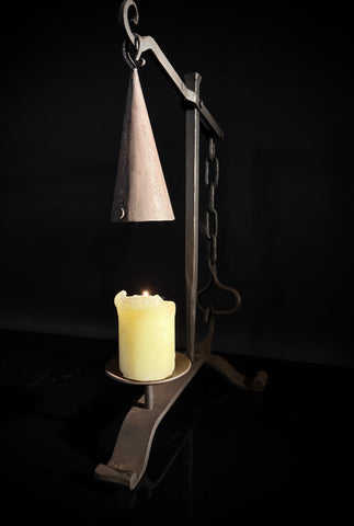 Wrought Iron Drop Snuffer Candle Holder – Lever Gravity Extinguisher, Antique Rustic Centerpiece