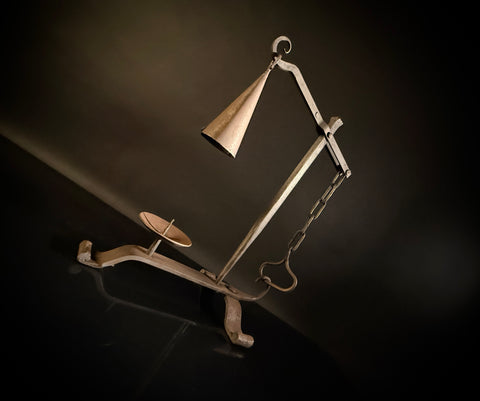 Wrought Iron Drop Snuffer Candle Holder – Lever Gravity Extinguisher, Antique Rustic Centerpiece