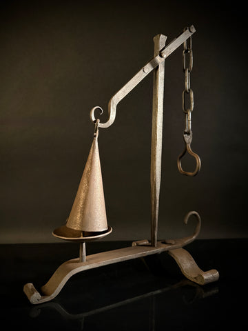 Wrought Iron Drop Snuffer Candle Holder – Lever Gravity Extinguisher, Antique Rustic Centerpiece