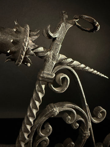 Pair of Wrought Iron Gothic Wall Sconces – Hand-Forged Medieval Electric Candle Lights, Rustic Castle Torch Style