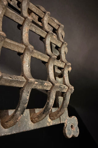 Hand Forged Wrought Iron Grille – Medieval Door Vent, Speakeasy Viewer, Decorative Rustic Iron Grid