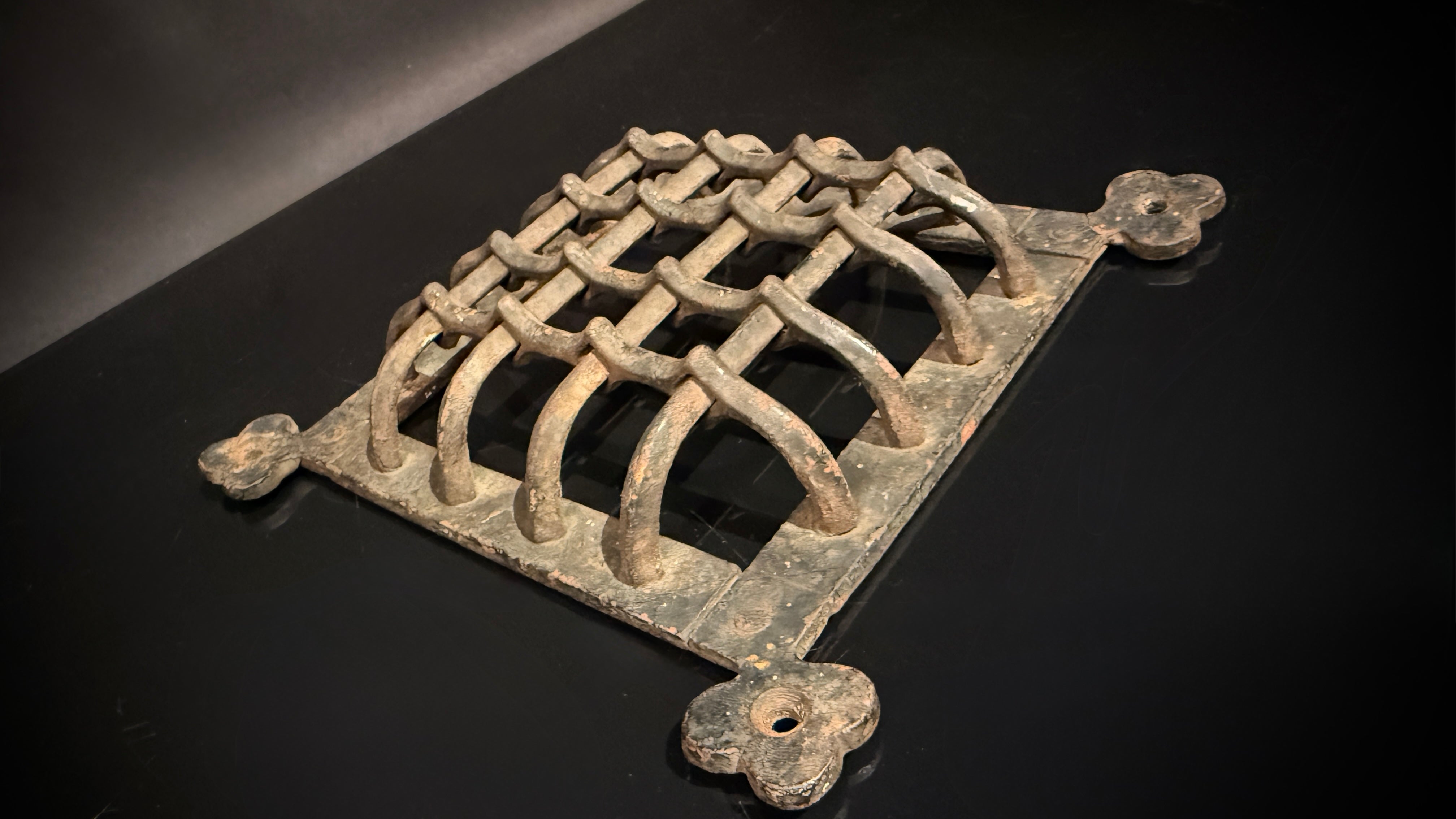 Hand Forged Wrought Iron Grille – Medieval Door Vent, Speakeasy Viewer, Decorative Rustic Iron Grid