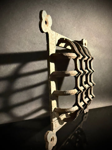 Hand Forged Wrought Iron Grille – Medieval Door Vent, Speakeasy Viewer, Decorative Rustic Iron Grid
