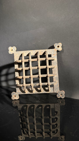 Hand Forged Wrought Iron Grille – Medieval Door Vent, Speakeasy Viewer, Decorative Rustic Iron Grid