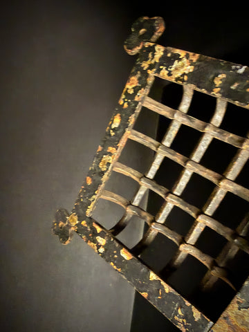 Hand Forged Wrought Iron Grille – Medieval Door Vent, Speakeasy Viewer, Decorative Rustic Iron Grid