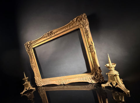 Extra Large Antique Gilt Picture Frame | 94x68cm | Ornate Corner Detail | Classic Wall Decor