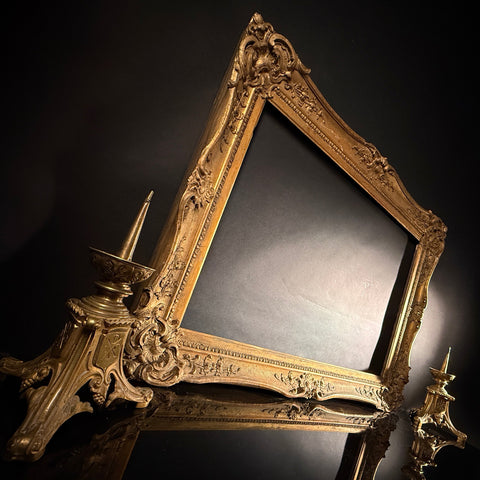 Extra Large Antique Gilt Picture Frame | 94x68cm | Ornate Corner Detail | Classic Wall Decor