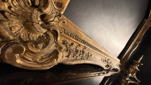 Extra Large Antique Gilt Picture Frame | 94x68cm | Ornate Corner Detail | Classic Wall Decor