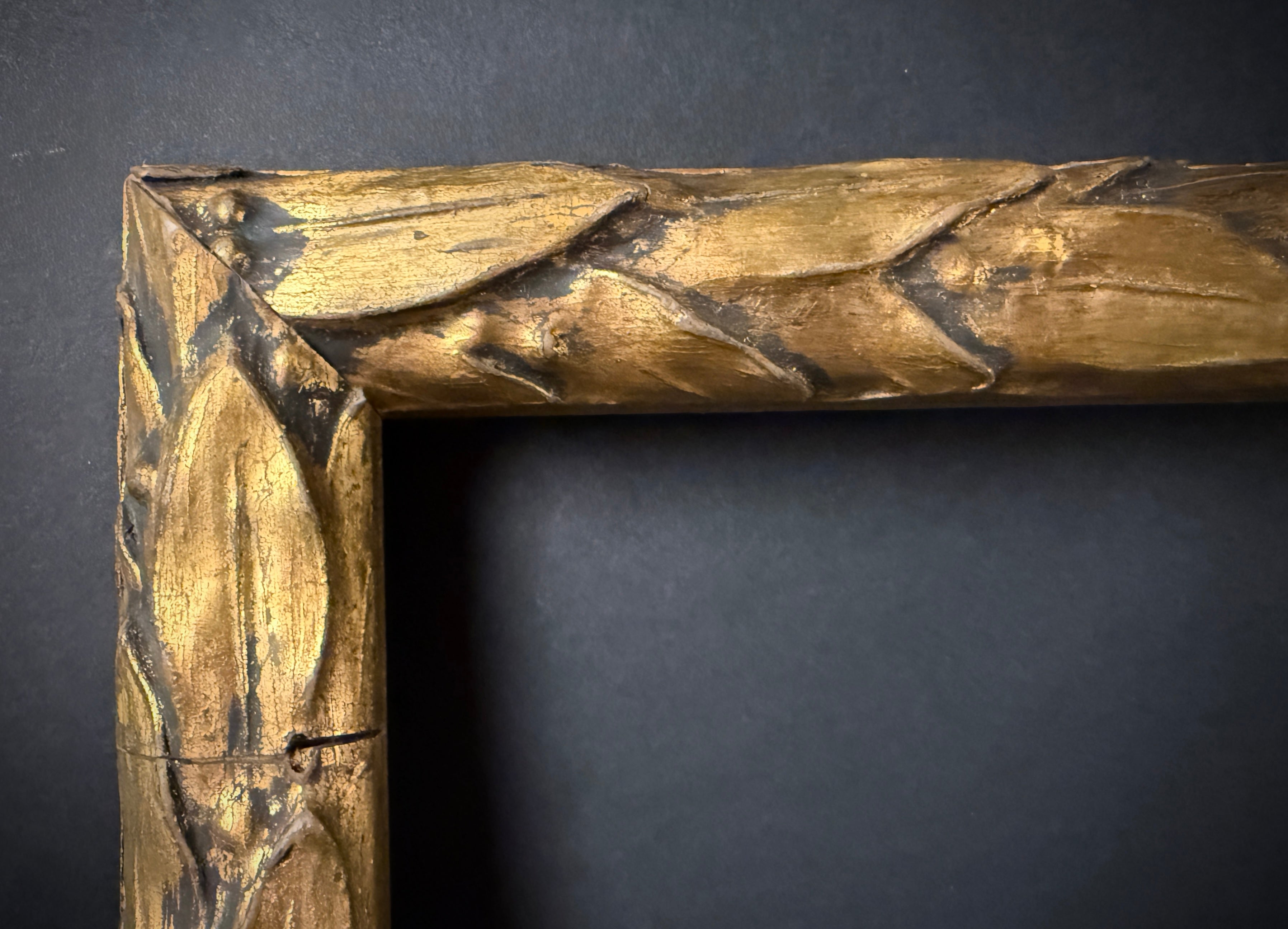 Extra Large Antique Gilt Picture Frame  |  Leaf & Berry Motif  |  84cm x 65.5cm  |  Solid Wood