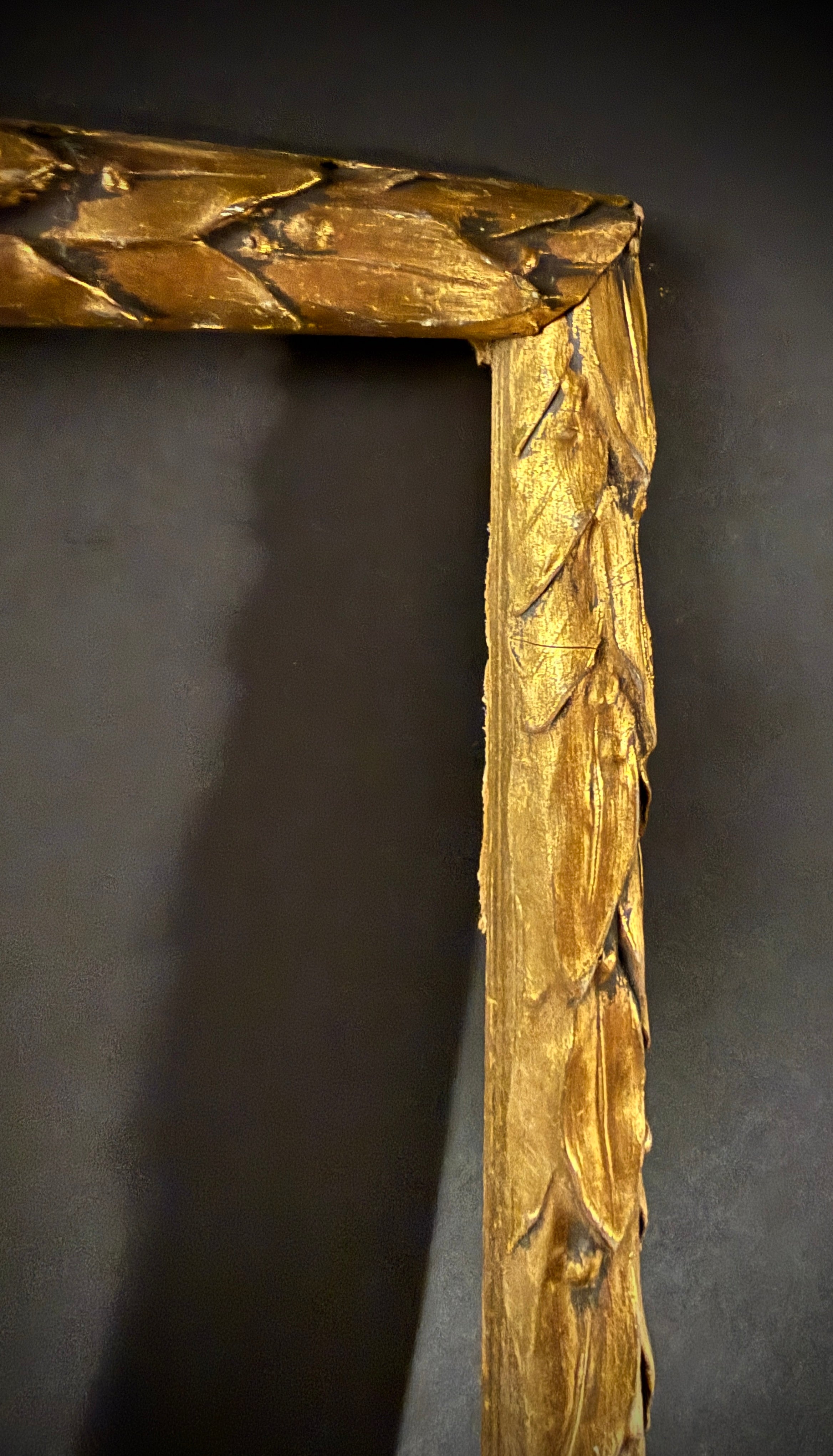 Extra Large Antique Gilt Picture Frame  |  Leaf & Berry Motif  |  84cm x 65.5cm  |  Solid Wood