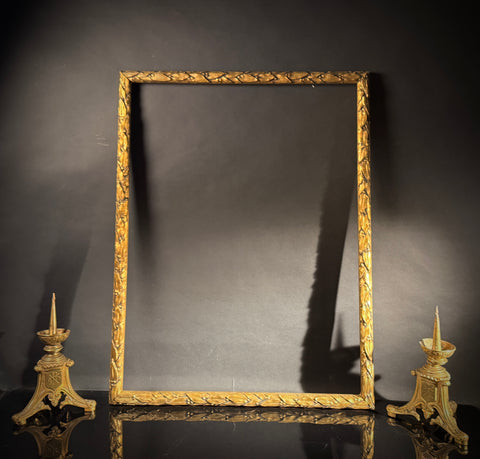 Extra Large Antique Gilt Picture Frame  |  Leaf & Berry Motif  |  84cm x 65.5cm  |  Solid Wood