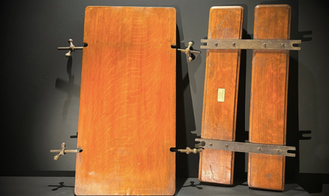 Antique/Vintage Wooden Trouser Press | Solid Oak with Metal Fittings | Antique Paragon Presser by Isaac Walton & Co.