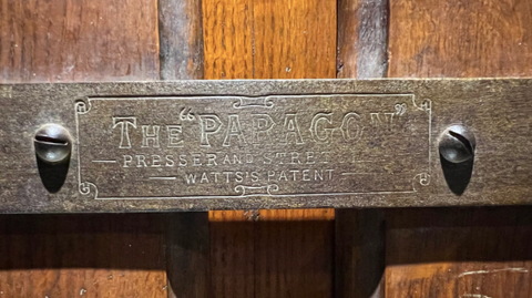 Antique/Vintage Wooden Trouser Press | Solid Oak with Metal Fittings | Antique Paragon Presser by Isaac Walton & Co.