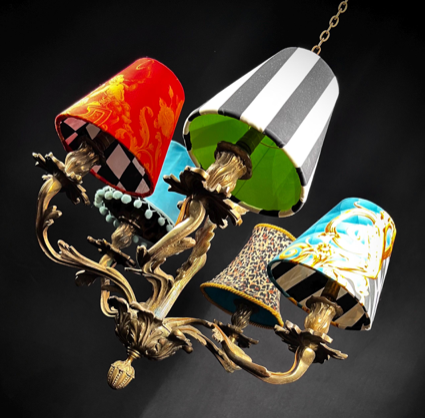 Large Antique Gilt Bronze Chandelier |  Weighty Hanging Baroque Ceiling Light