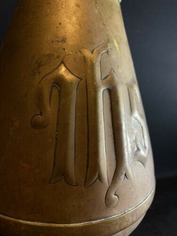 Characterful Antique Church / Altar Vase with JHS Inscription / Christogram