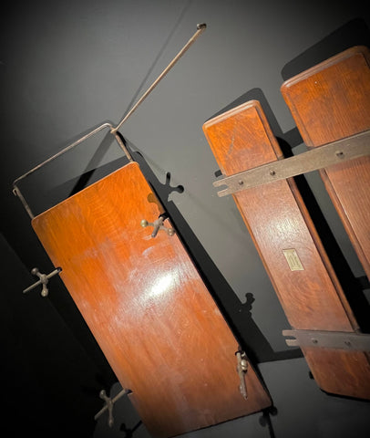 Antique/Vintage Wooden Trouser Press | Solid Oak with Metal Fittings | Antique Paragon Presser by Isaac Walton & Co.