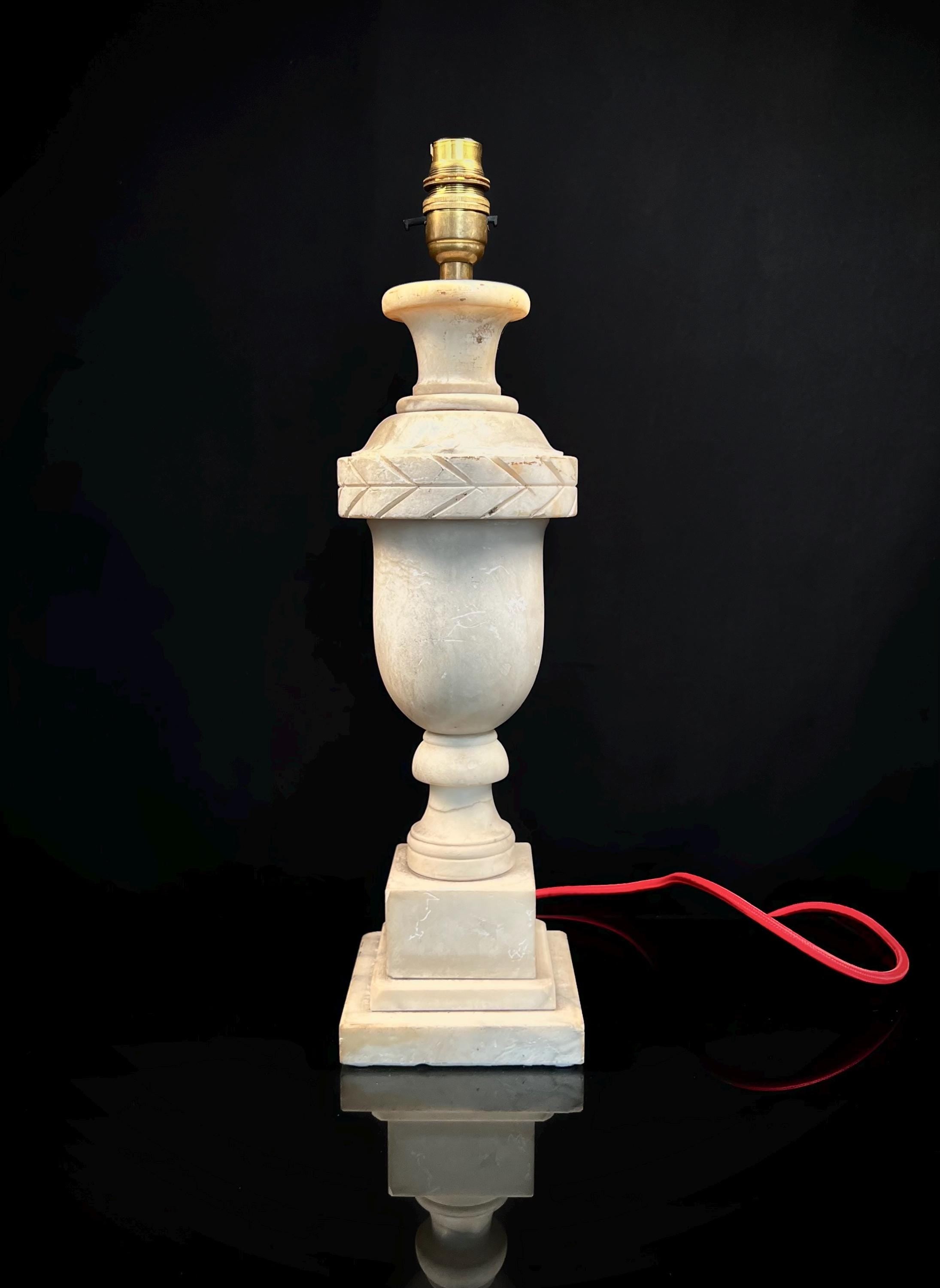 Vintage Urn-Style Marble Table Lamp  | Italian Renaissance Design