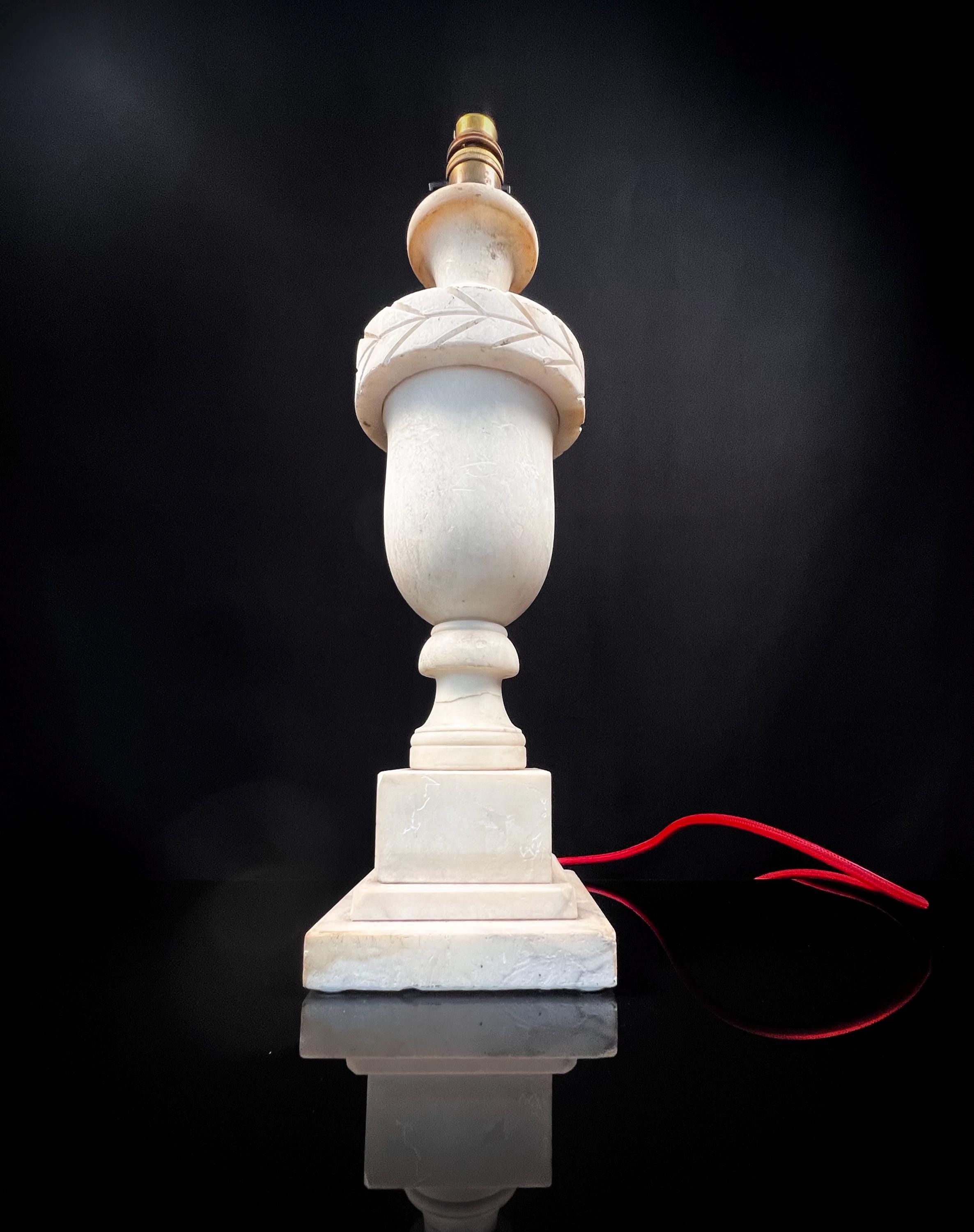 Vintage Urn-Style Marble Table Lamp  | Italian Renaissance Design