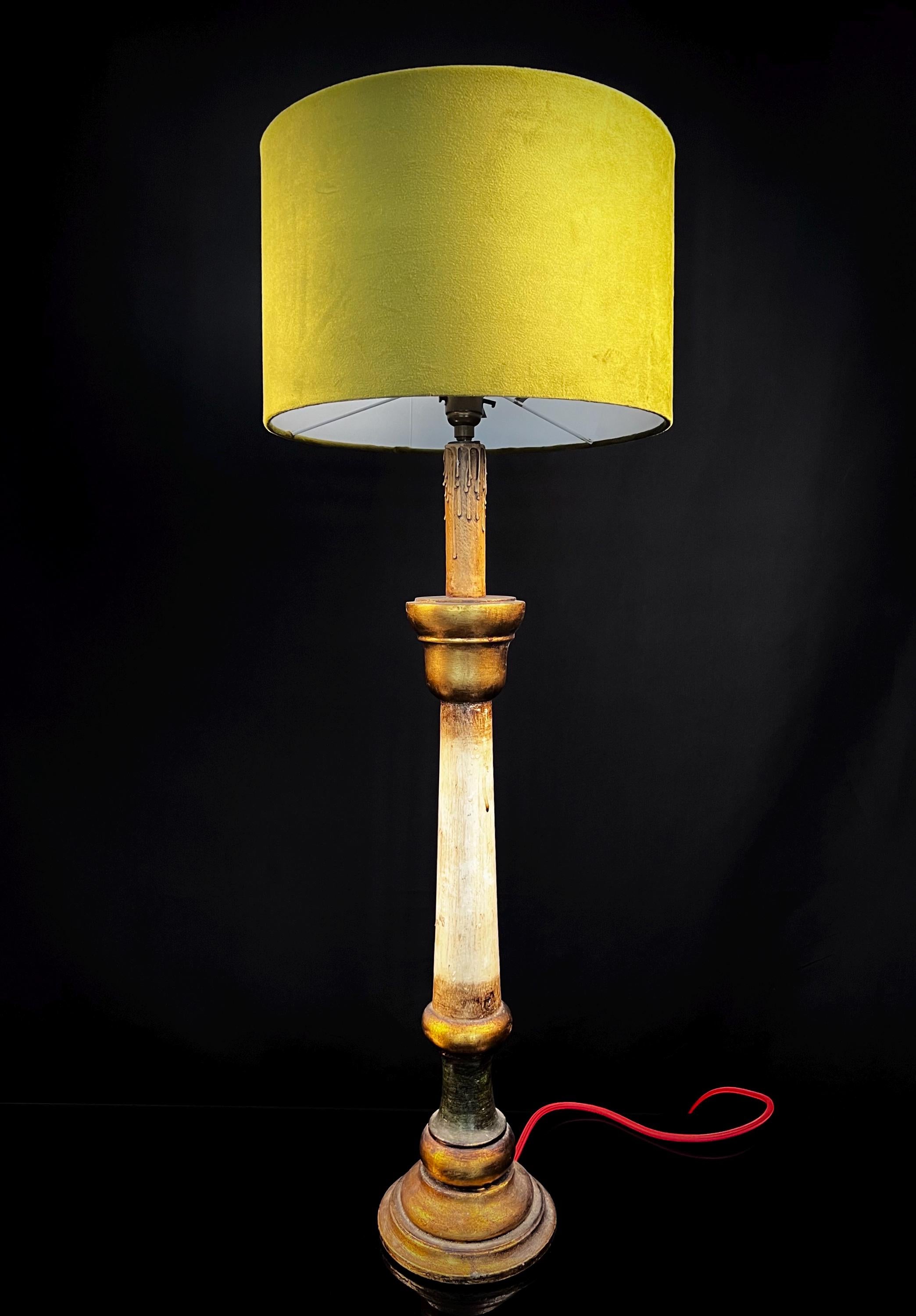Large Vintage Candlestick Style Table Lamp