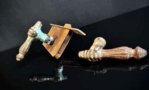 Pair of Vintage French ‘Cast Iron Fist’ Pull Door Handles (Heavy Duty)