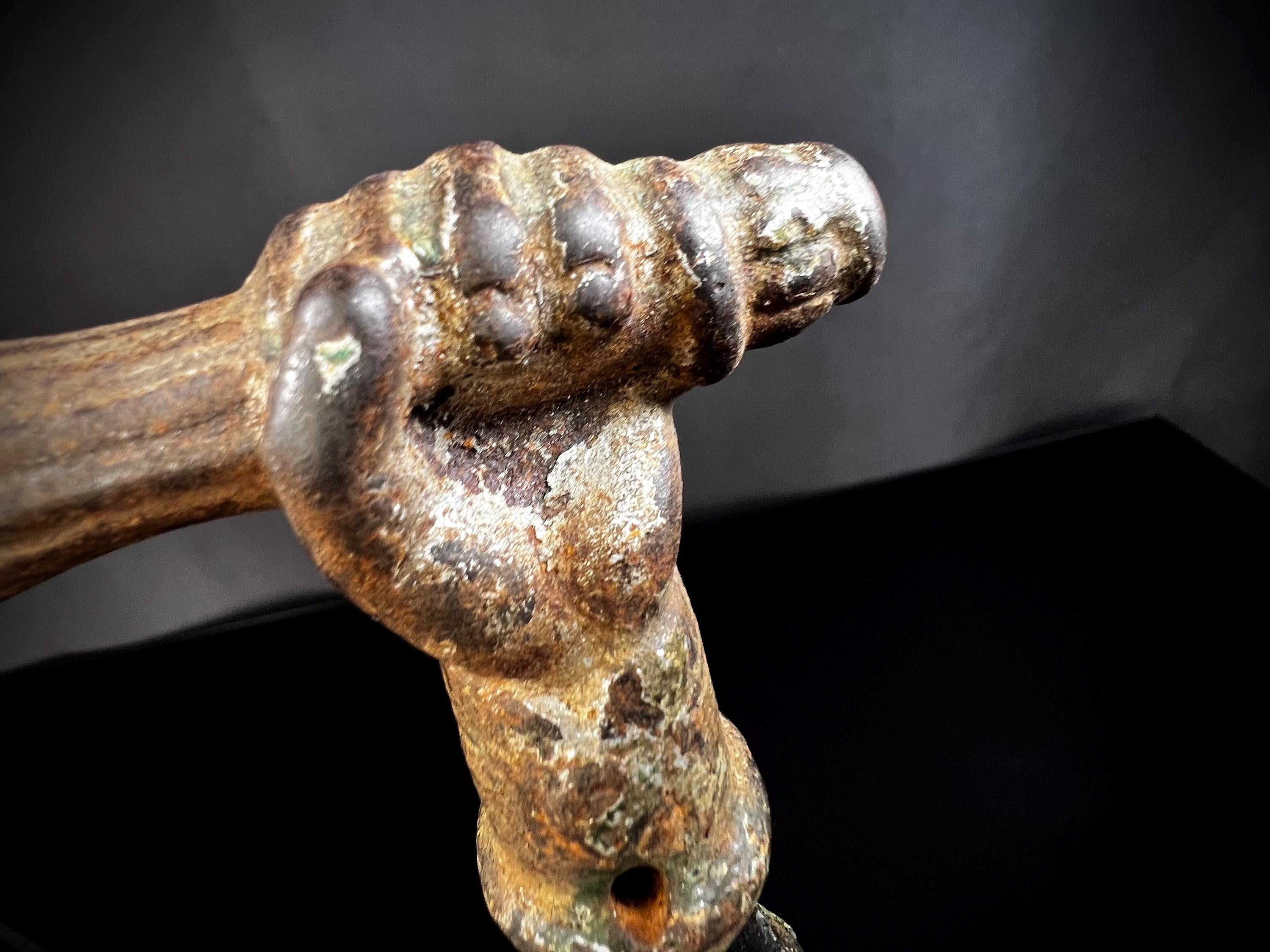 Pair of Vintage French ‘Cast Iron Fist’ Pull Door Handles (Heavy Duty)