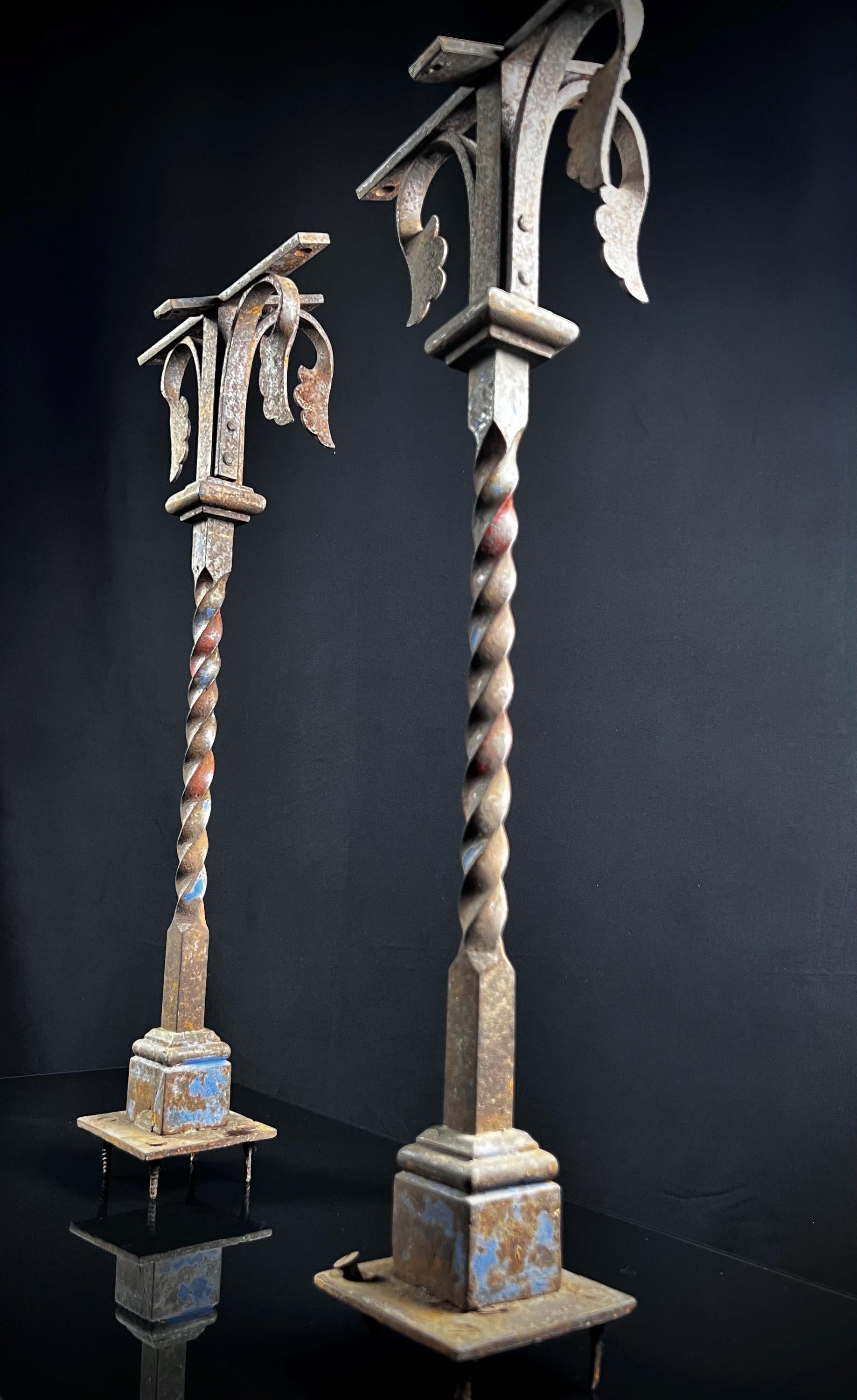 Antique Church Altar Balustrades | Salvaged Set of Two | Hand Forged | Late 1800’s