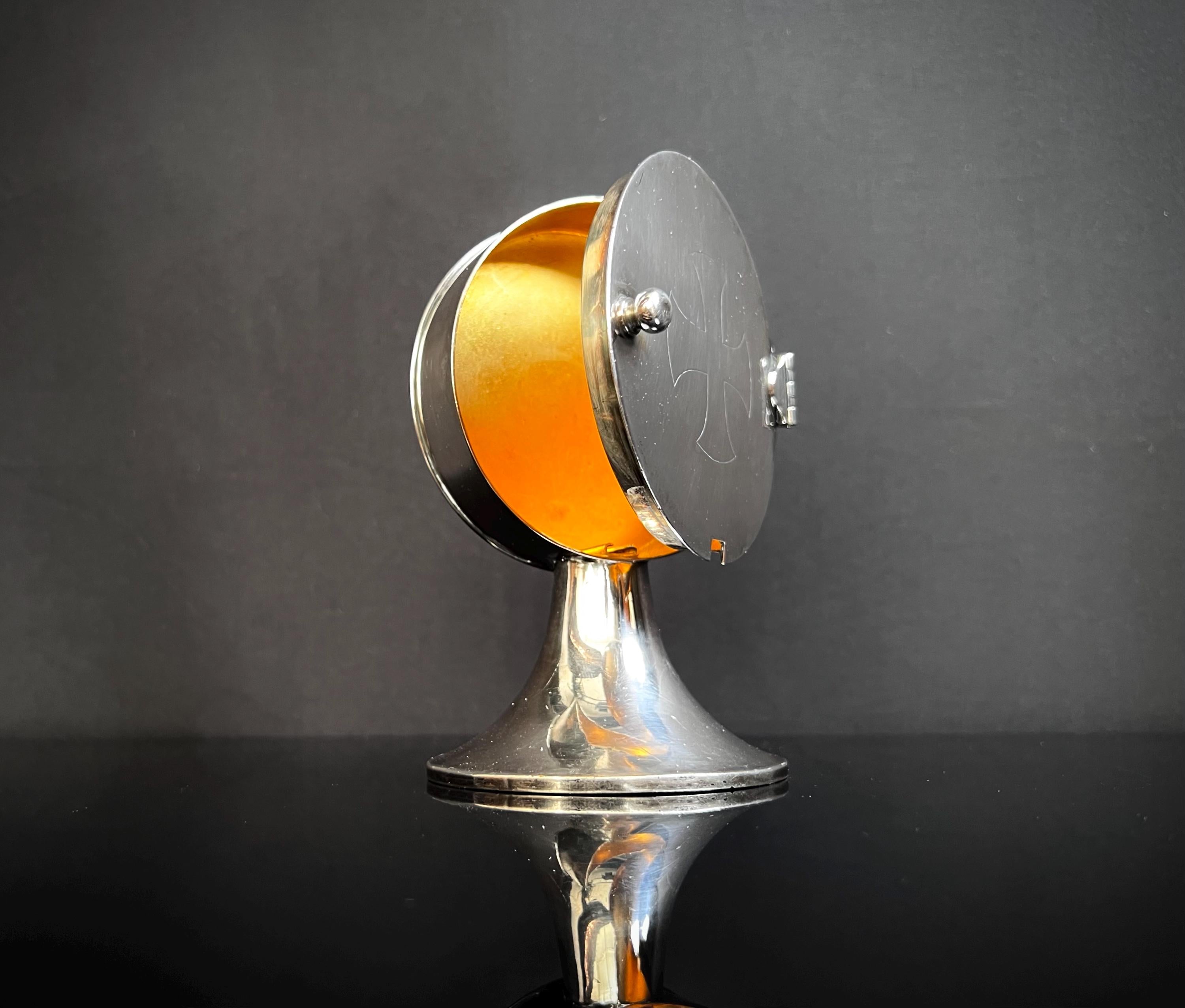 Ecclesiastical Silver Plated Brass Vintage Monstrance “Ostensoir”