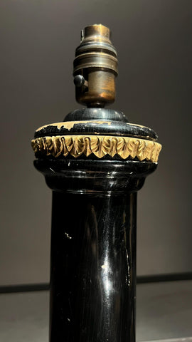 Exquisite Vintage Shabby Chic Ebonised Table Lamp (Early 1900’s)