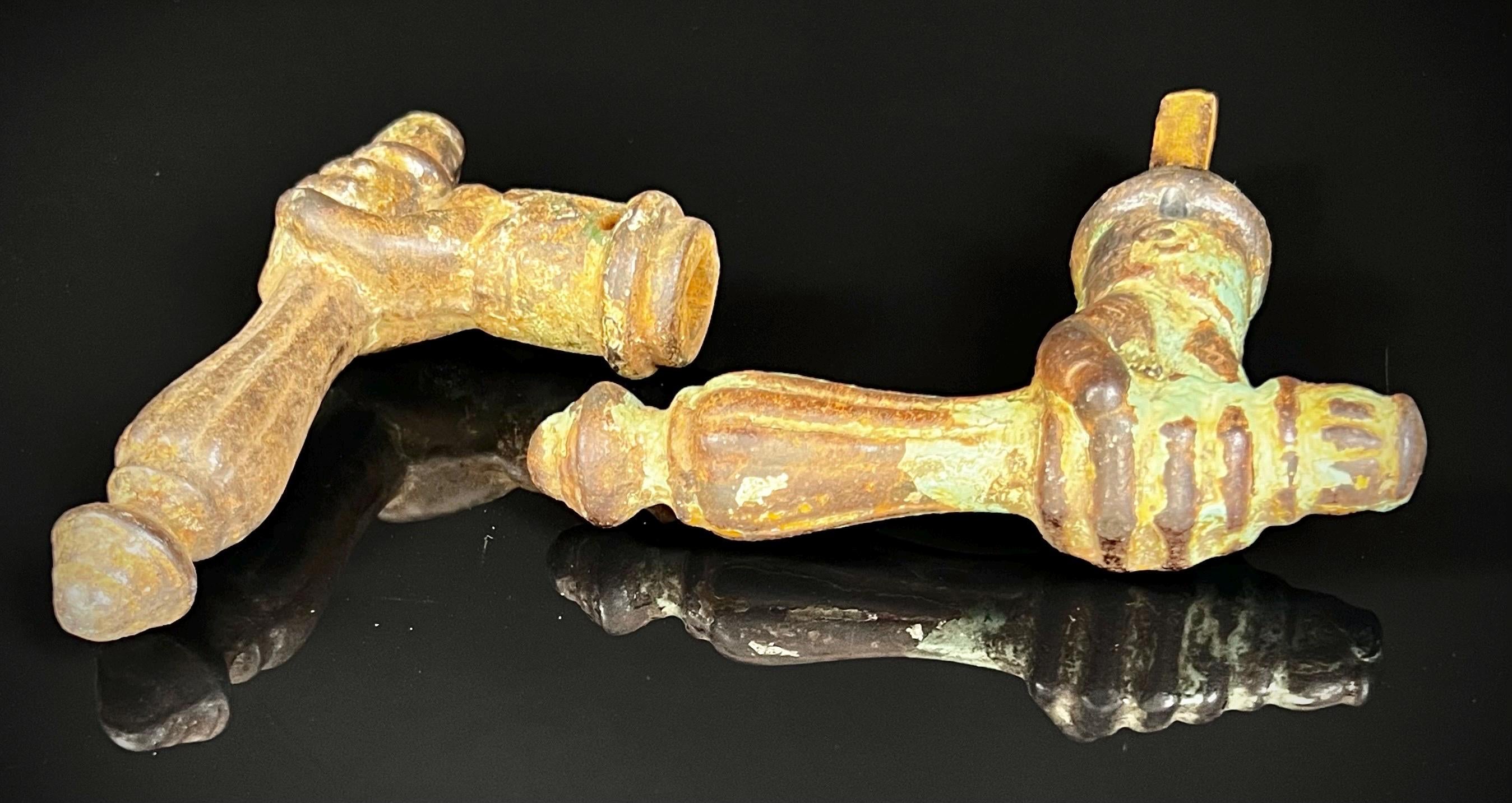 Pair of Vintage French ‘Cast Iron Fist’ Pull Door Handles (Heavy Duty)